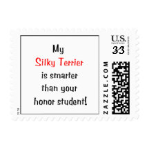 My Silky Terrier is smarter... Postage Stamp
