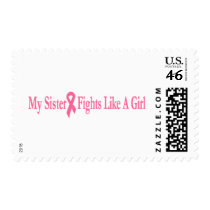 my sister fights like a girl postage stamp