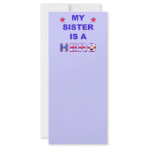 My Sister Is A Hero Customized Rack Card