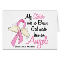 My Sister Is An Angel 2 Breast Cancer Greeting Cards