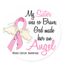My Sister Is An Angel 2 Breast Cancer Stickers