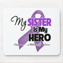 My Sister is My Hero - Purple Ribbon Mousepads