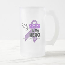 My Sister is My Hero - Purple Ribbon Mugs
