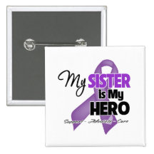 My Sister is My Hero - Purple Ribbon Pins