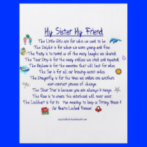 MY SISTER My Friend poem with graphics Custom Flyer