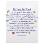 MY SISTER My Friend poem with graphics Customized Letterhead