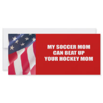 My soccer mom can beat up your hockey mom rack cards