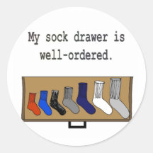 My sock drawer is well-ordered. sticker