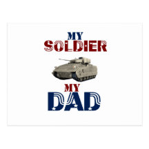 My Soldier My Dad Tank Post Card