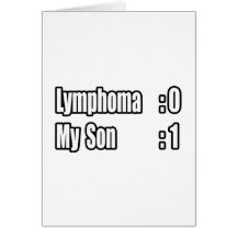 My Son Beat Lymphoma (Scoreboard) Greeting Cards