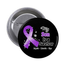 My Son is a Survivor Purple Ribbon Pin