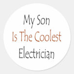 My Son Is The Coolest Electrician Round Sticker