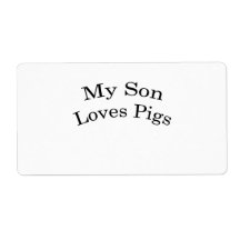 My Son Loves Pigs Personalized Shipping Labels