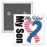 My Son My Hero Patriotic USA Ribbon Pinback Button