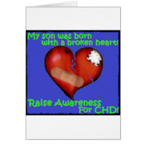 My Son Was Born With A Broken Heart Greeting Cards