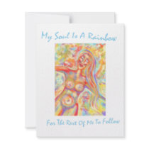 My Soul Is A Rainbow Affirmation invitations by Victoriart My Soul Is A Rainbow Affirmation invitations