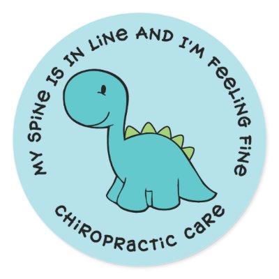 My Spine Is In Line Dinosaur Chiropractic Stickers by chiropracticbydesign