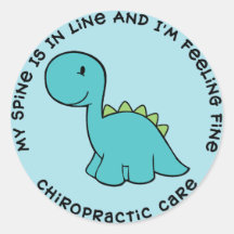 My Spine Is In Line Dinosaur Chiropractic Stickers