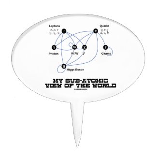My Sub-Atomic View Of The World (Higgs Boson) Oval Cake Topper