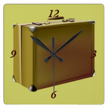 My Suitcase Is Packed! Square Wall Clock
