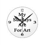 My Sundays Are For Art Round Clocks