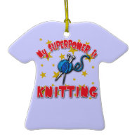 My Superpower is Knitting Christmas Ornament
