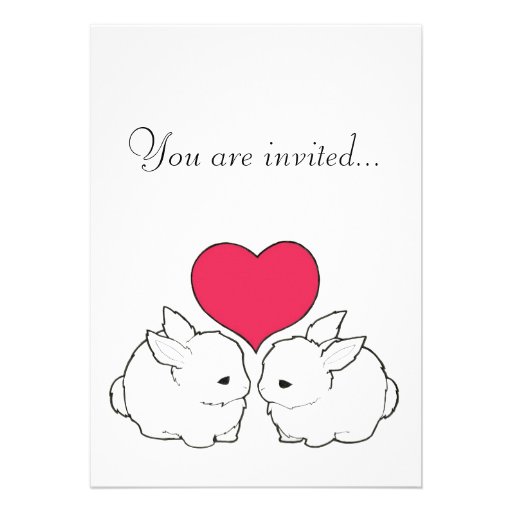 My Sweet Bunny Love Vengeance Wedding Invitation
