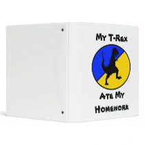 My T-Rex Ate My Homework 3 Ring Binder