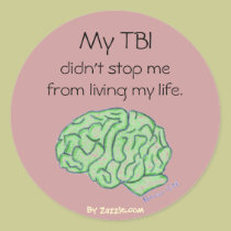 "My TBI didn't stop me" sticker