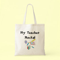 My Teacher Rocks Tote Bag bags