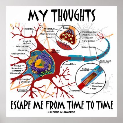 My Thoughts Escape Me From Time To Time (Neuron) Posters