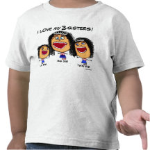 My Three Sisters Cartoon Tshirts