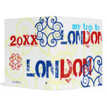 "My Trip to London" British Celtic Red White Blue Vinyl Binder