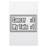 My Twin Beat Cancer (Scoreboard) Custom Stationery