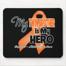 My Twin Brother is My Hero - Leukemia Mouse Pads