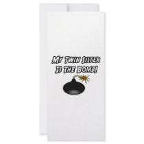 My Twin Sister Is The Bomb rack cards by Shirts_For_Twins My Twin Sister Is The Bomb rack cards