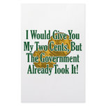 My Two Cents? The Govt Took It! Custom Stationery