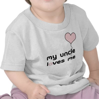 My Uncle loves me light pink Heart Balloon Tee Shirts