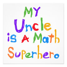 My Uncle Math Superhero T-shirts and Gifts Custom Announcements