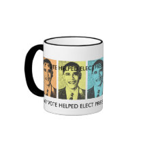 MY VOTED HELPED ELECT OBAMA! MUGS