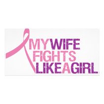 my wife fights like a girl photo cards