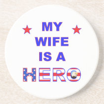 My Wife Is A Hero Beverage Coasters