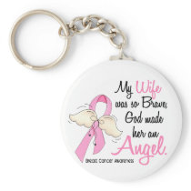 My Wife Is An Angel 2 Breast Cancer Keychains
