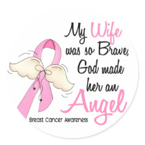 My Wife Is An Angel 2 Breast Cancer stickers by awarenessgifts My Wife Is An Angel 2 Breast Cancer stickers