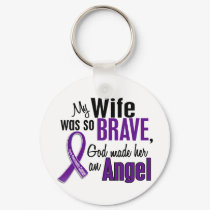 My Wife Is An Angel Pancreatic Cancer keychains