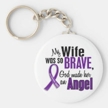 My Wife Is An Angel Pancreatic Cancer Keychain