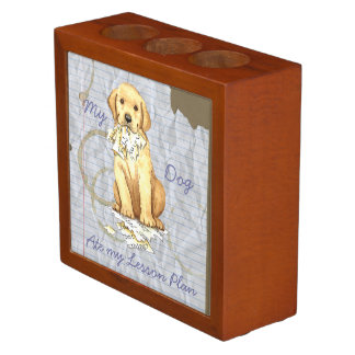 my ate a pencil yellow lab desk organizer zazzle my ate a pencil yellow lab desk organizer zazzle