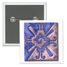 Myan design-glass pinback buttons