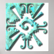 Myan design-turquoise poster