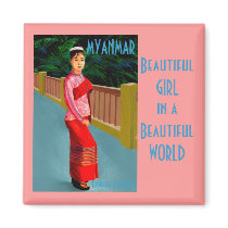 Myanmar Beautiful Girl in a Beautiful World magnets by tigresstracker Myanmar Beautiful Girl in a Beautiful World magnets